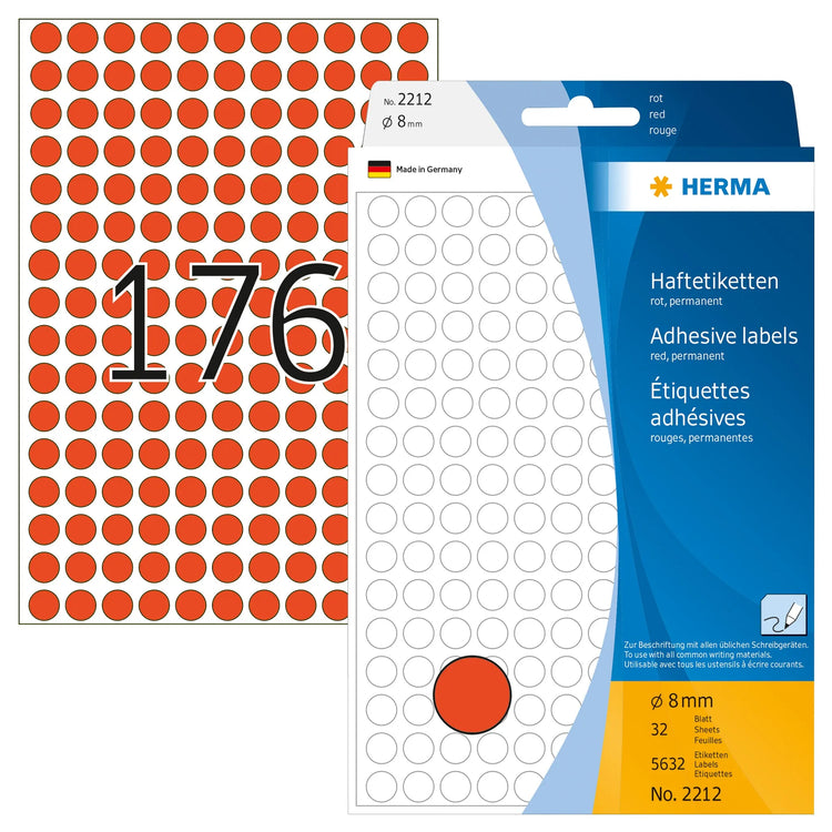 HERMA Klebepunkte 2212 rot Ø 8,0 mm