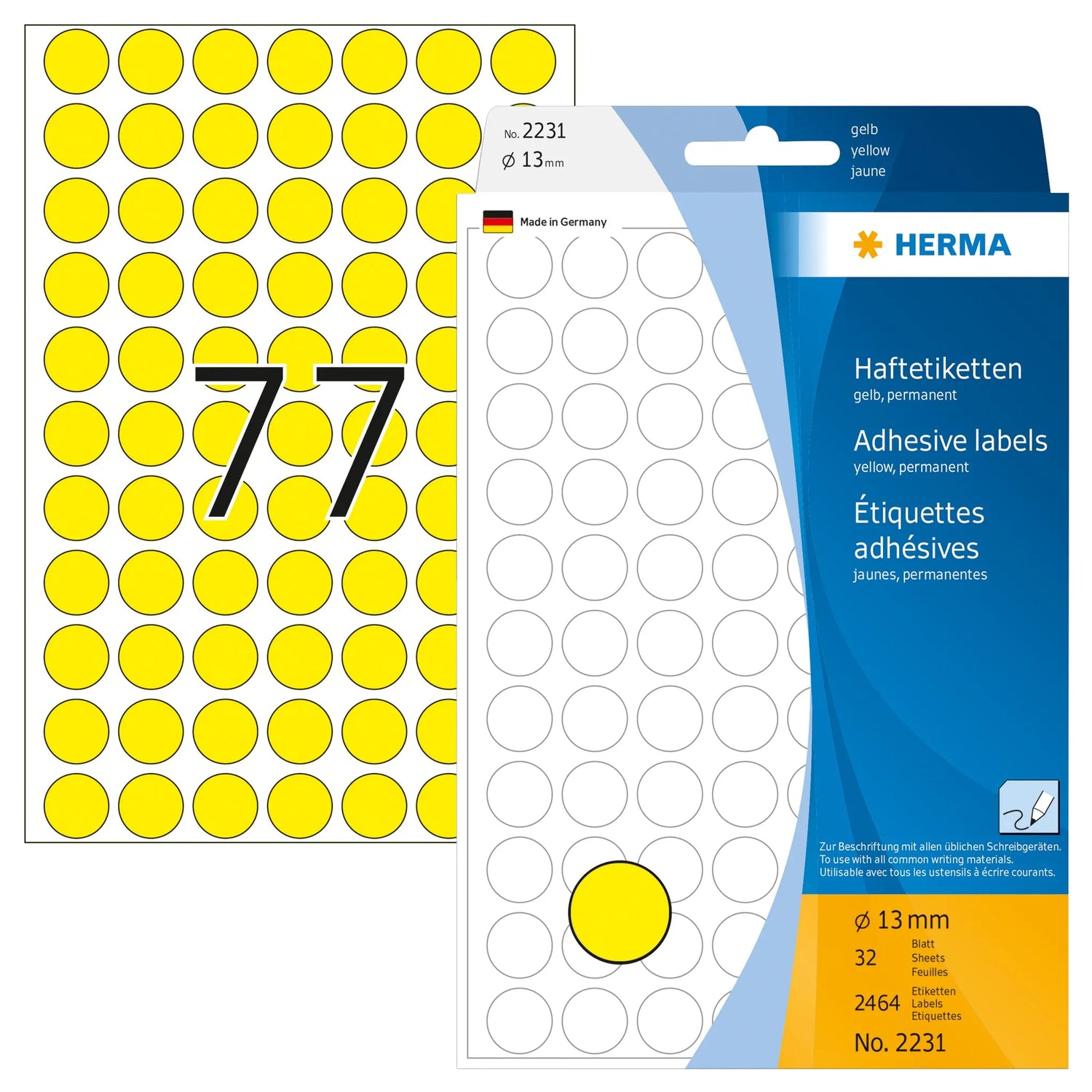 HERMA Klebepunkte 2231 gelb Ø 13,0 mm