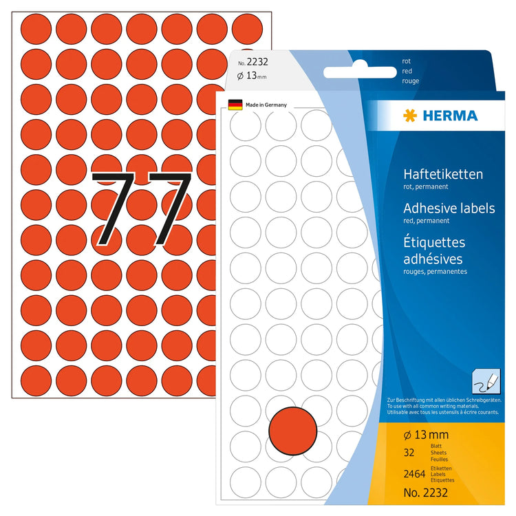 HERMA Klebepunkte 2232 rot Ø 13,0 mm