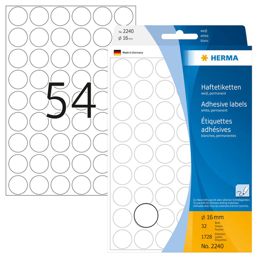 HERMA Klebepunkte 2240 weiß Ø 16,0 mm