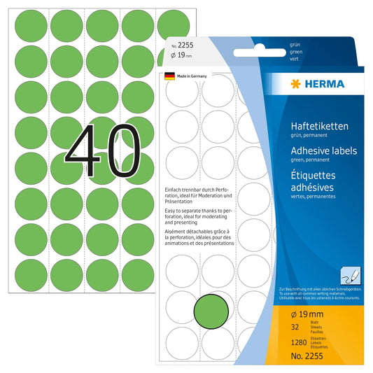HERMA Klebepunkte 2255 grün Ø 19,0 mm