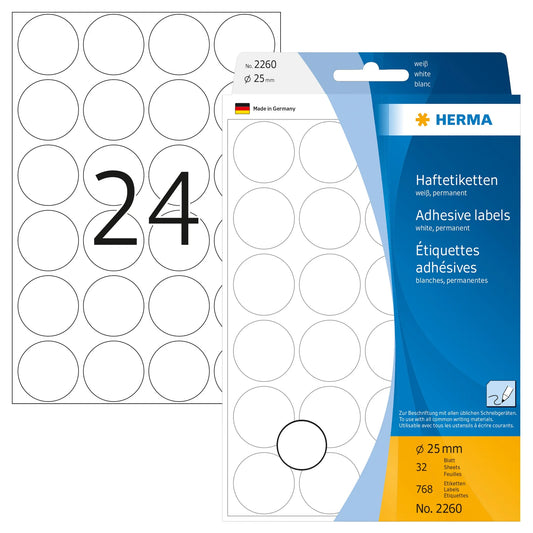 HERMA Klebepunkte 2260 weiß Ø 25,0 mm