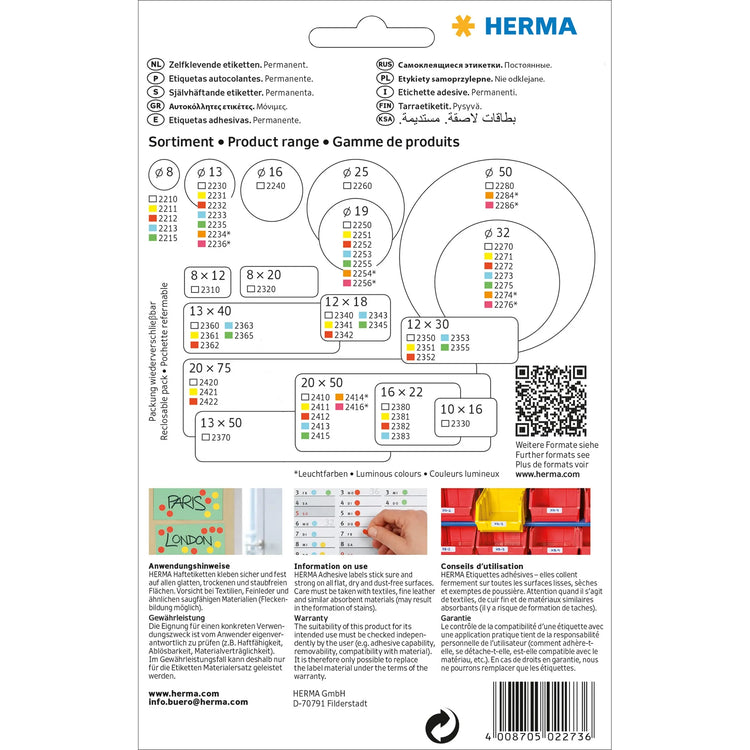 HERMA Klebepunkte 2273 blau Ø 32,0 mm