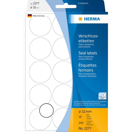 240 HERMA Folienetiketten 2277 transparent