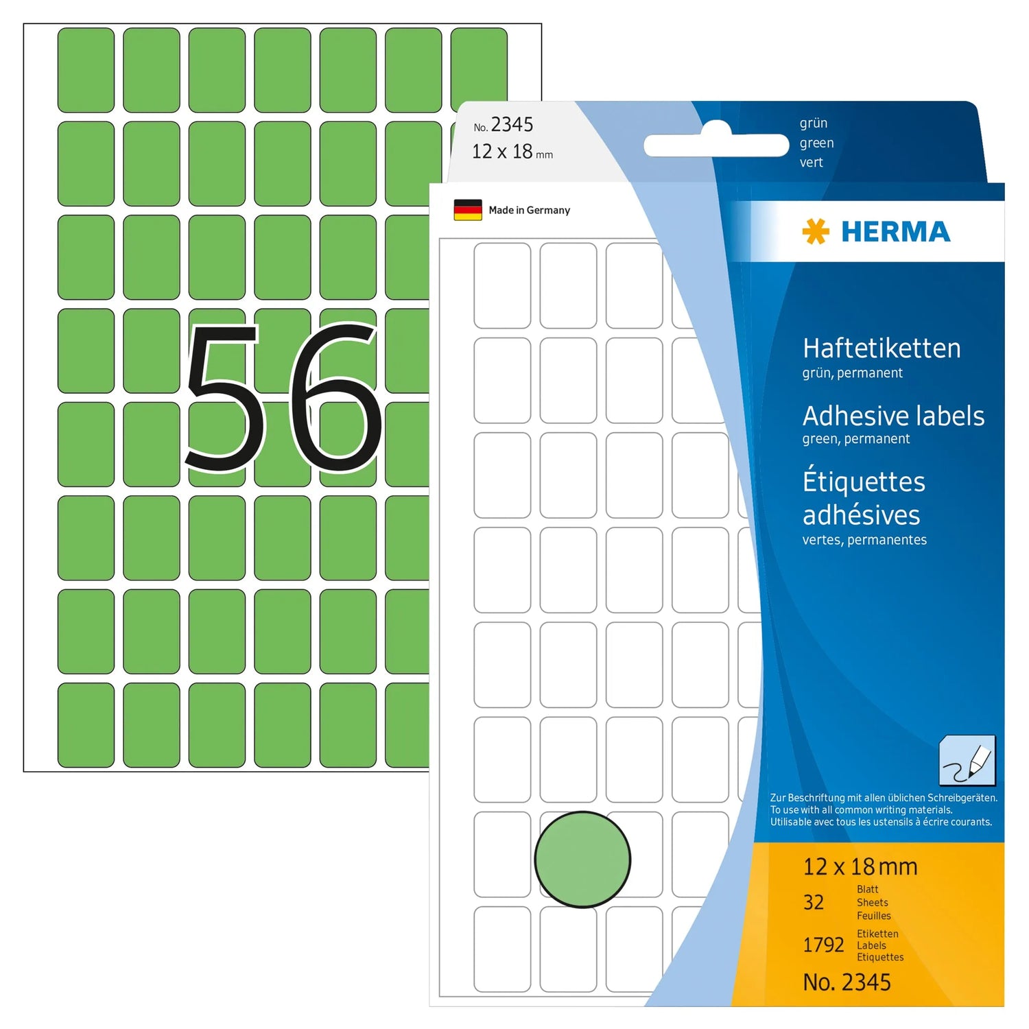 1.792 HERMA Etiketten 2345 grün