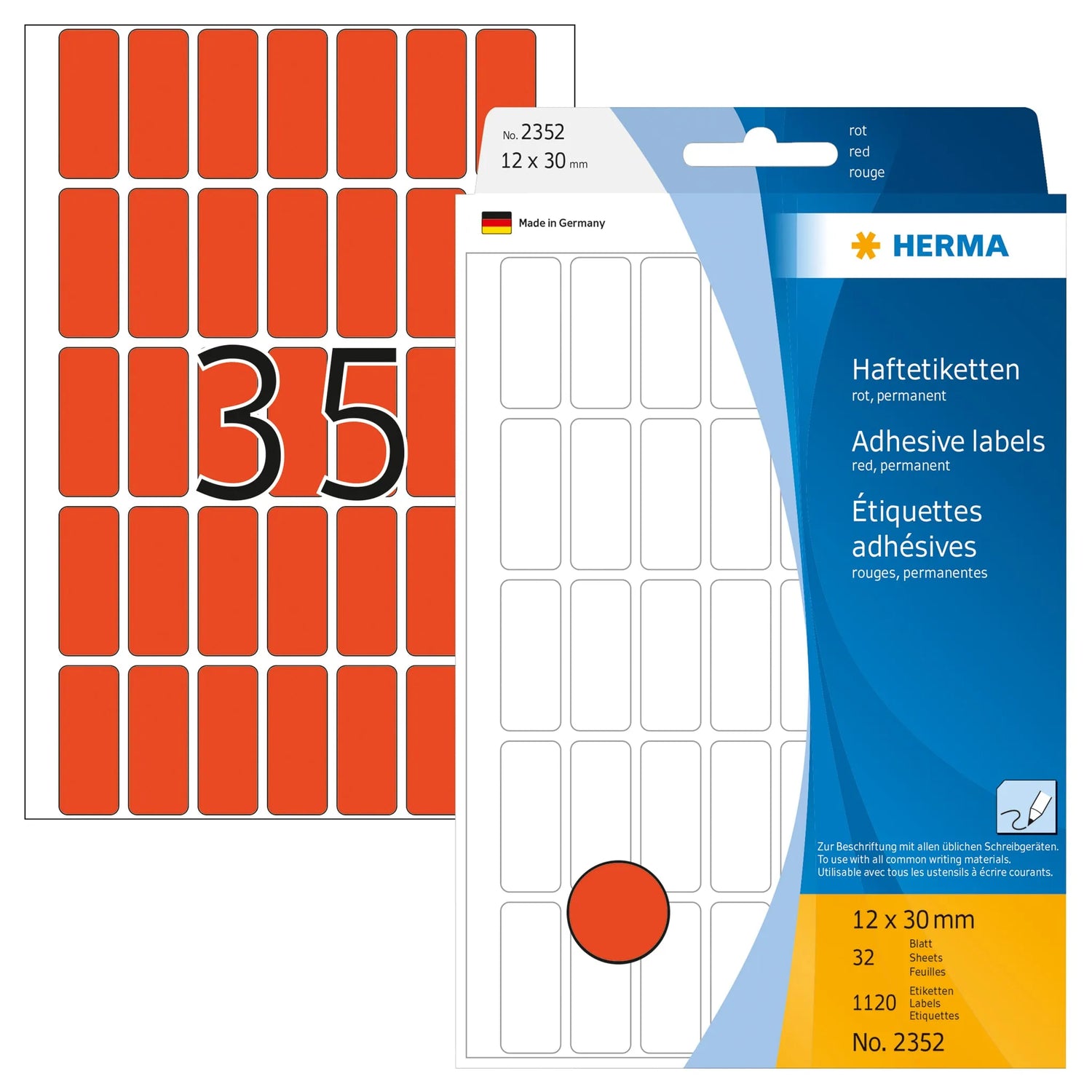 1.120 HERMA Etiketten 2352 rot