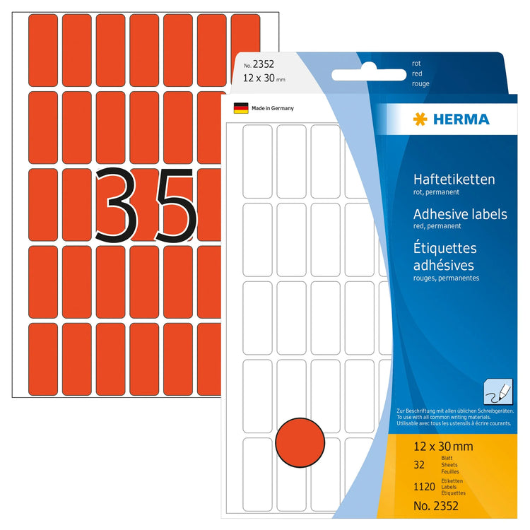 1.120 HERMA Etiketten 2352 rot