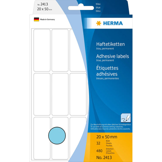 480 HERMA Etiketten 2413 blau