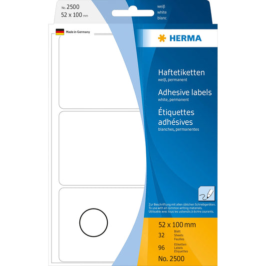96 HERMA Etiketten 2500 weiß