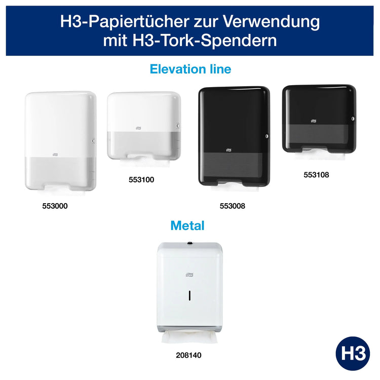 TORK Papierhandtücher 290273 H3 Advanced C&C Zick-Zack-Falzung 2-lagig 3.750 Tücher