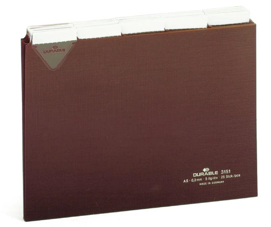 DURABLE Karteikartenregister A-Z, blanko, Jan.-Dez., 0-31 braun DIN A5 quer
