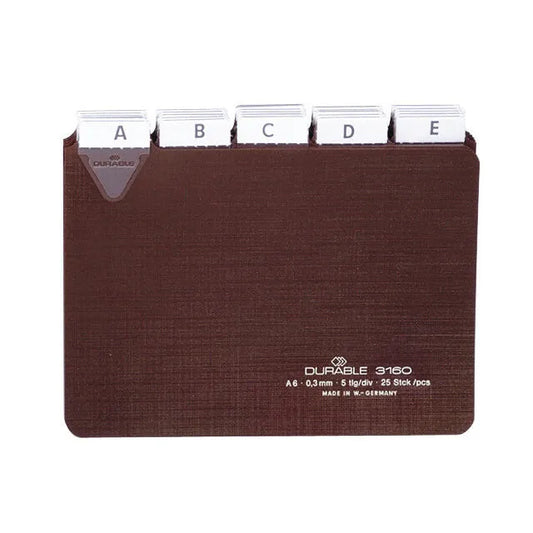 DURABLE Karteikartenregister A-Z, blanko, Jan.-Dez., 0-31 braun DIN A6 quer