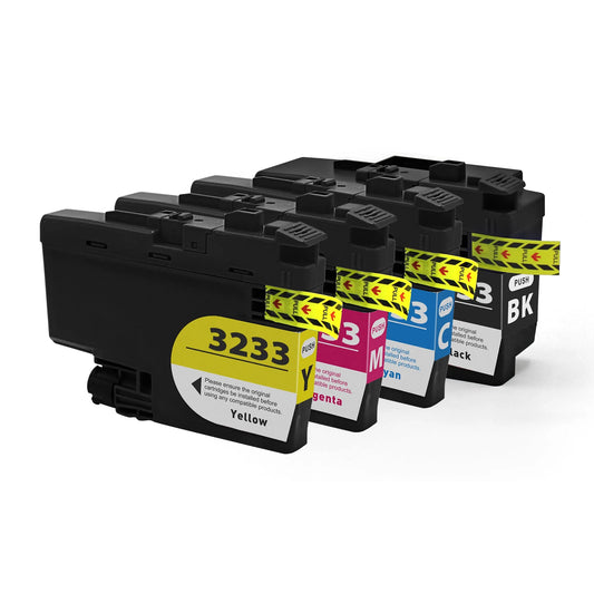 4 XL kompatible Druckerpatronen von Wechselfaul als Ersatz für Brother LC-3233