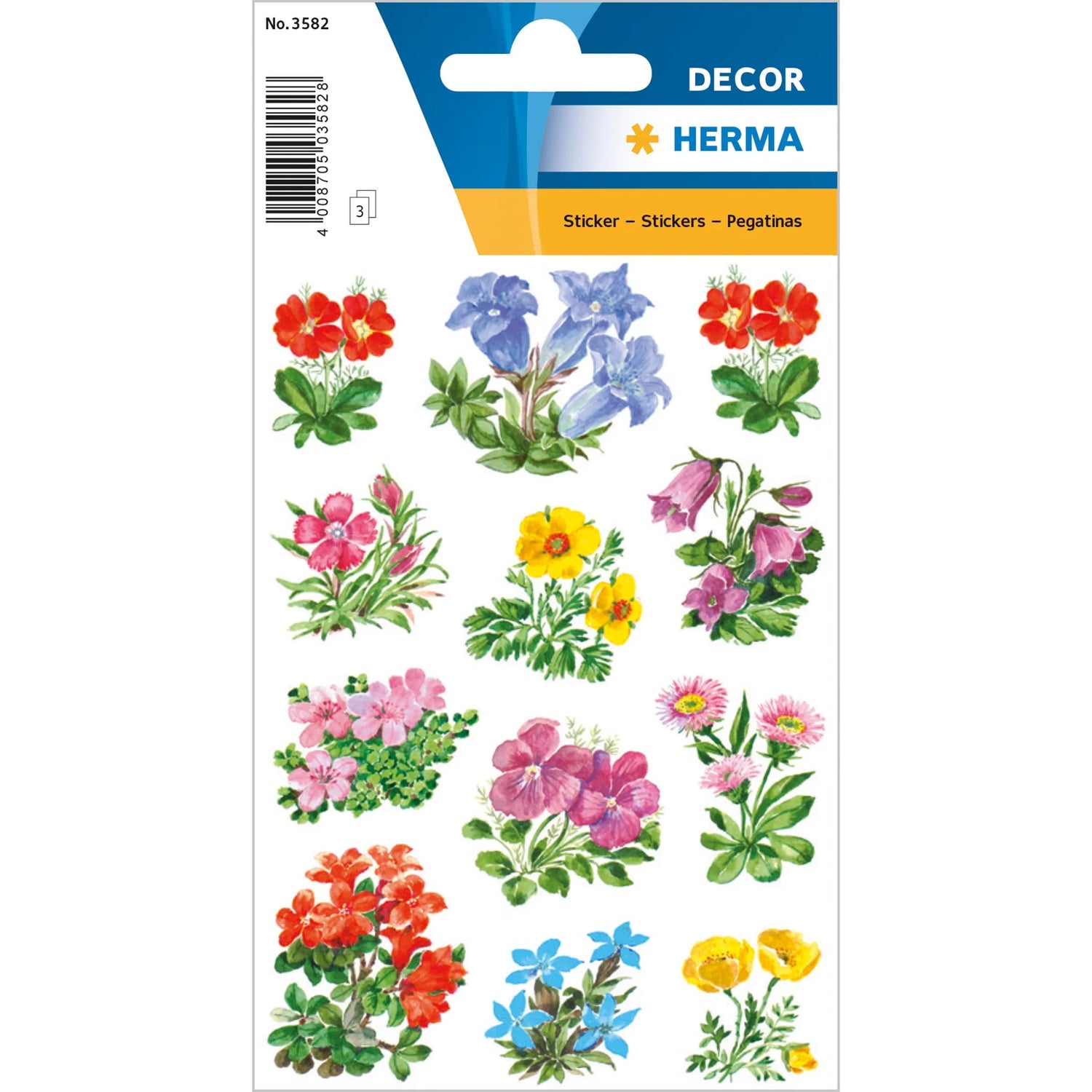 36 HERMA Aufkleber 3582 Gebirgsblumen