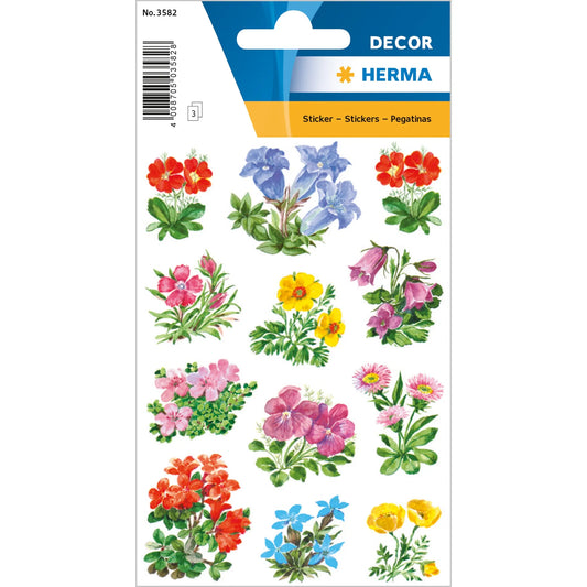 36 HERMA Aufkleber 3582 Gebirgsblumen