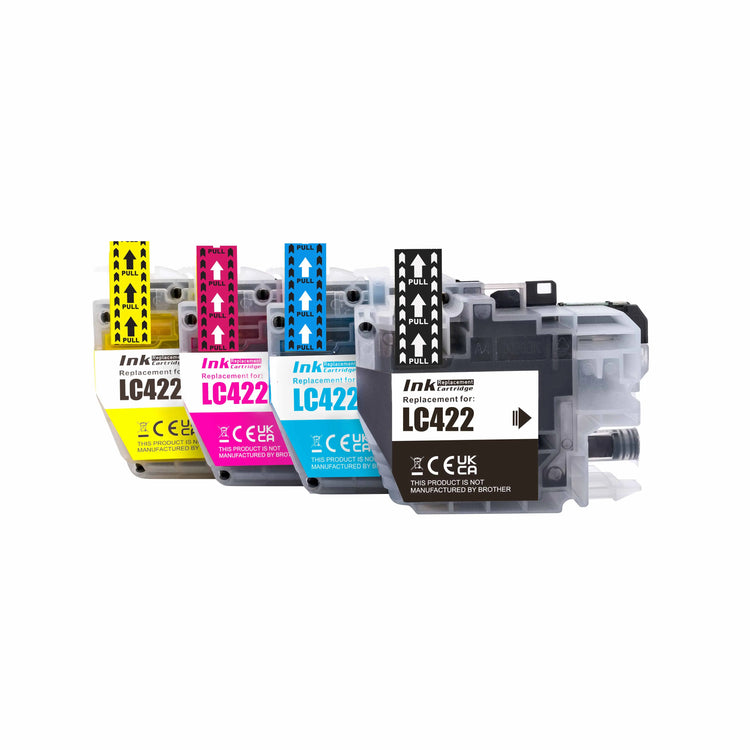 4 kompatible Druckerpatronen von Wechselfaul als Ersatz für Brother LC-422 LC422