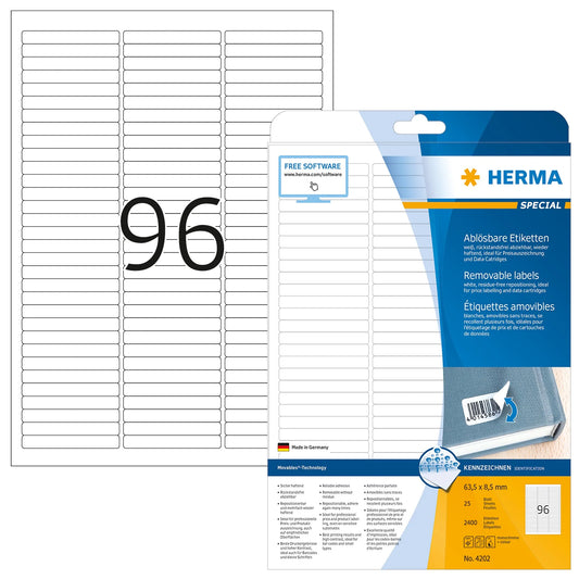 2.400 HERMA Etiketten 4202 weiß