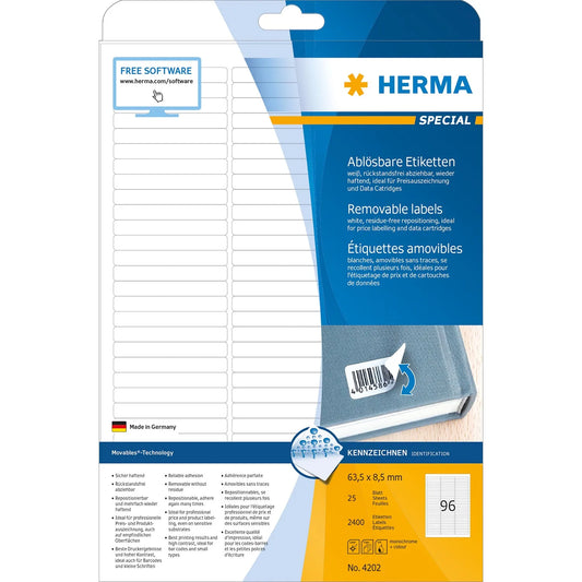 2.400 HERMA Etiketten 4202 weiß
