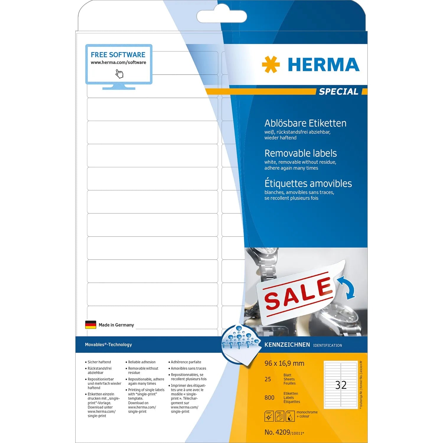 800 HERMA Etiketten 4209 weiß