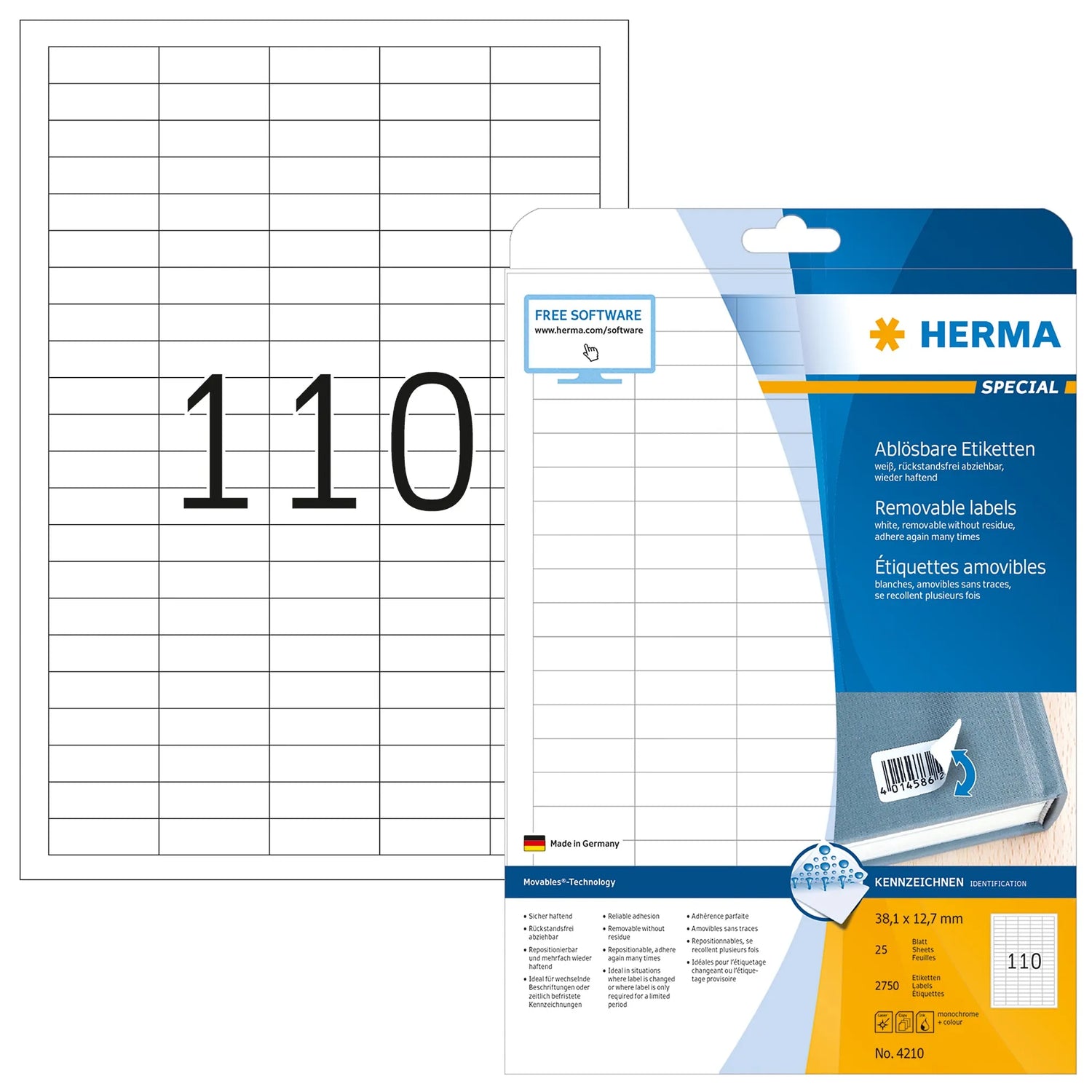2.750 HERMA Etiketten 4210 weiß
