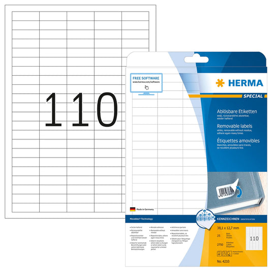 2.750 HERMA Etiketten 4210 weiß