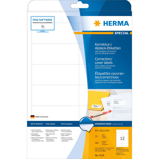 300 HERMA Etiketten 4228 weiß
