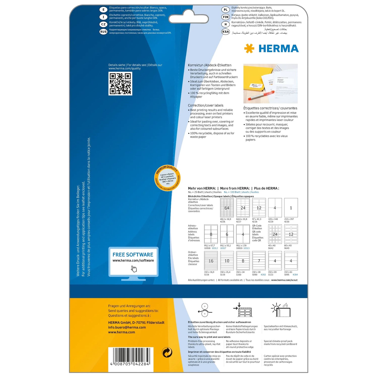 300 HERMA Etiketten 4228 weiß