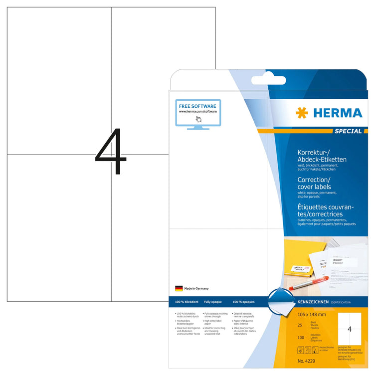 100 HERMA Etiketten 4229 weiß