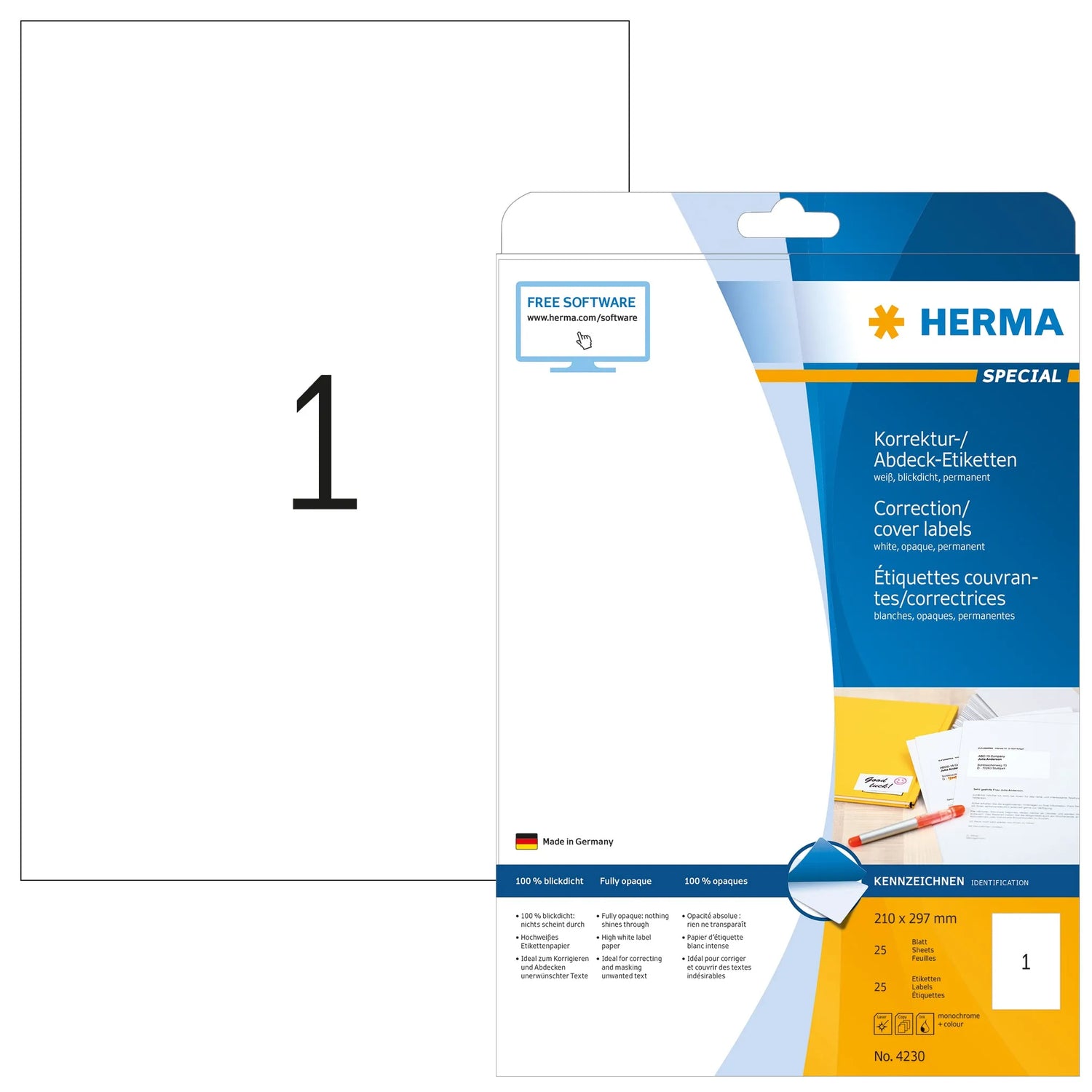 25 HERMA Etiketten 4230 weiß