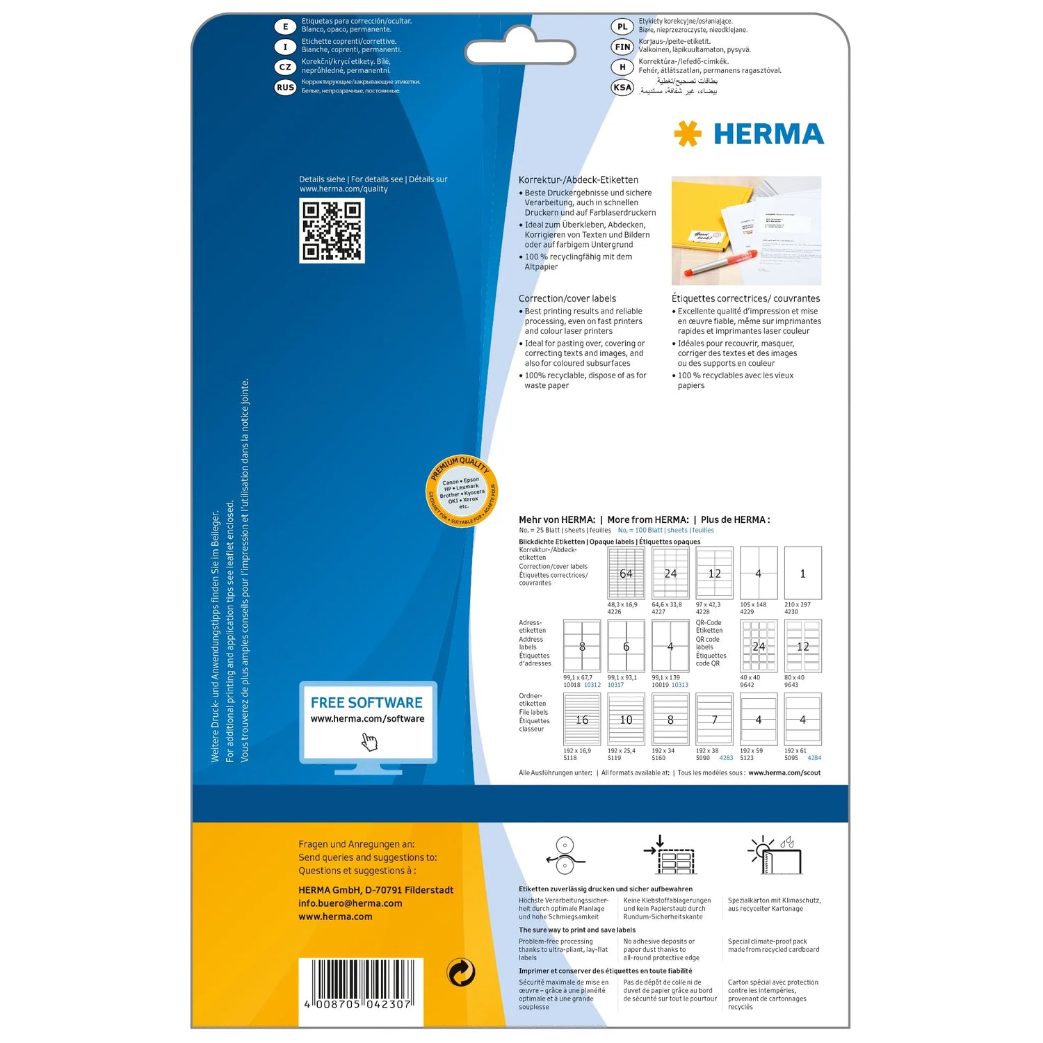 25 HERMA Etiketten 4230 weiß