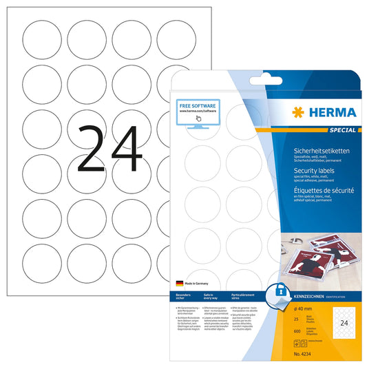 600 HERMA Sicherheitsetiketten 4234 weiß