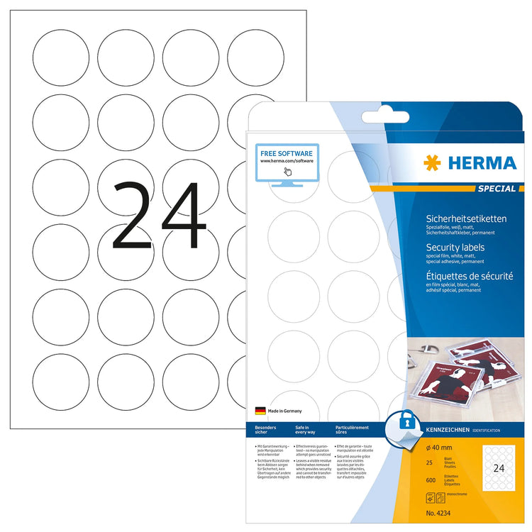 600 HERMA Sicherheitsetiketten 4234 weiß