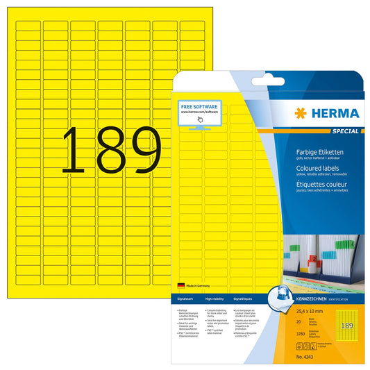 3.780 HERMA Etiketten 4243 gelb