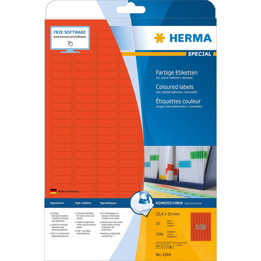 3.780 HERMA Etiketten 4244 rot
