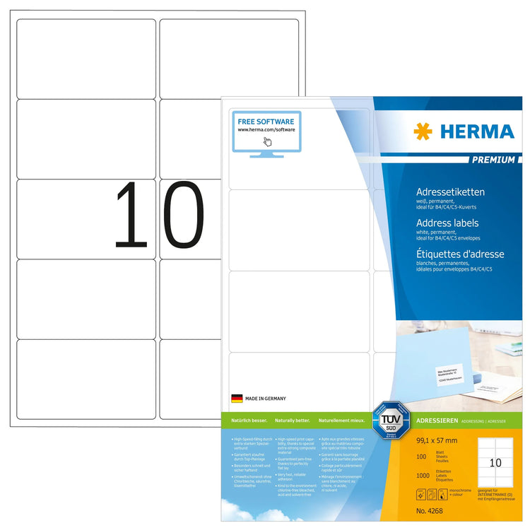 1.000 HERMA Etiketten 4268 weiß