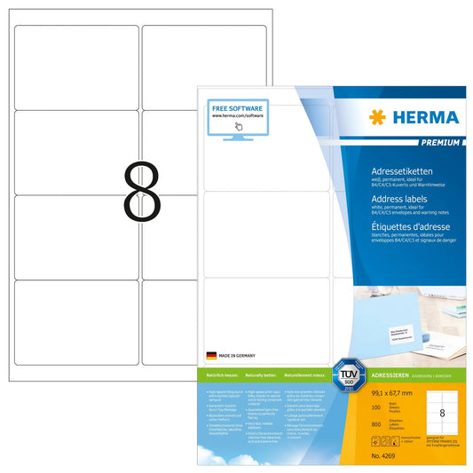 800 HERMA Adressetiketten 4269 weiß