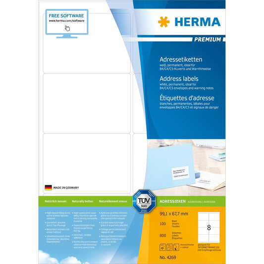800 HERMA Adressetiketten 4269 weiß
