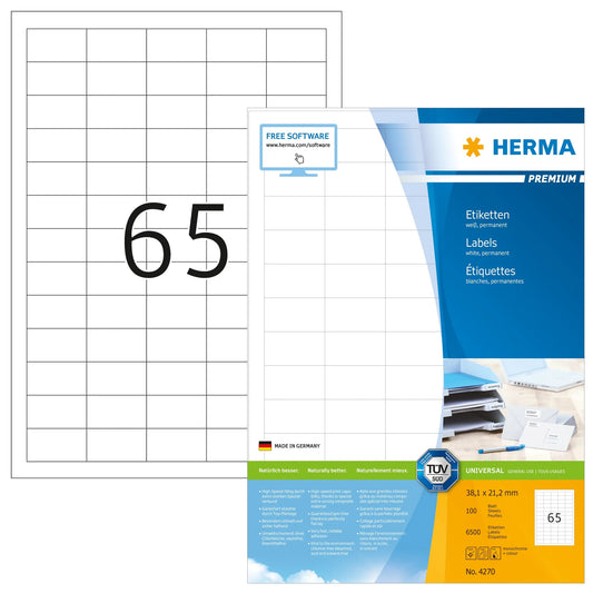 6.500 HERMA Etiketten 4270 weiß
