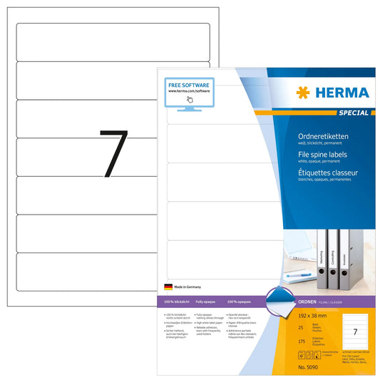 700 HERMA Ordneretiketten 4283 weiß für 4,0 - 5,0 cm Rückenbreite