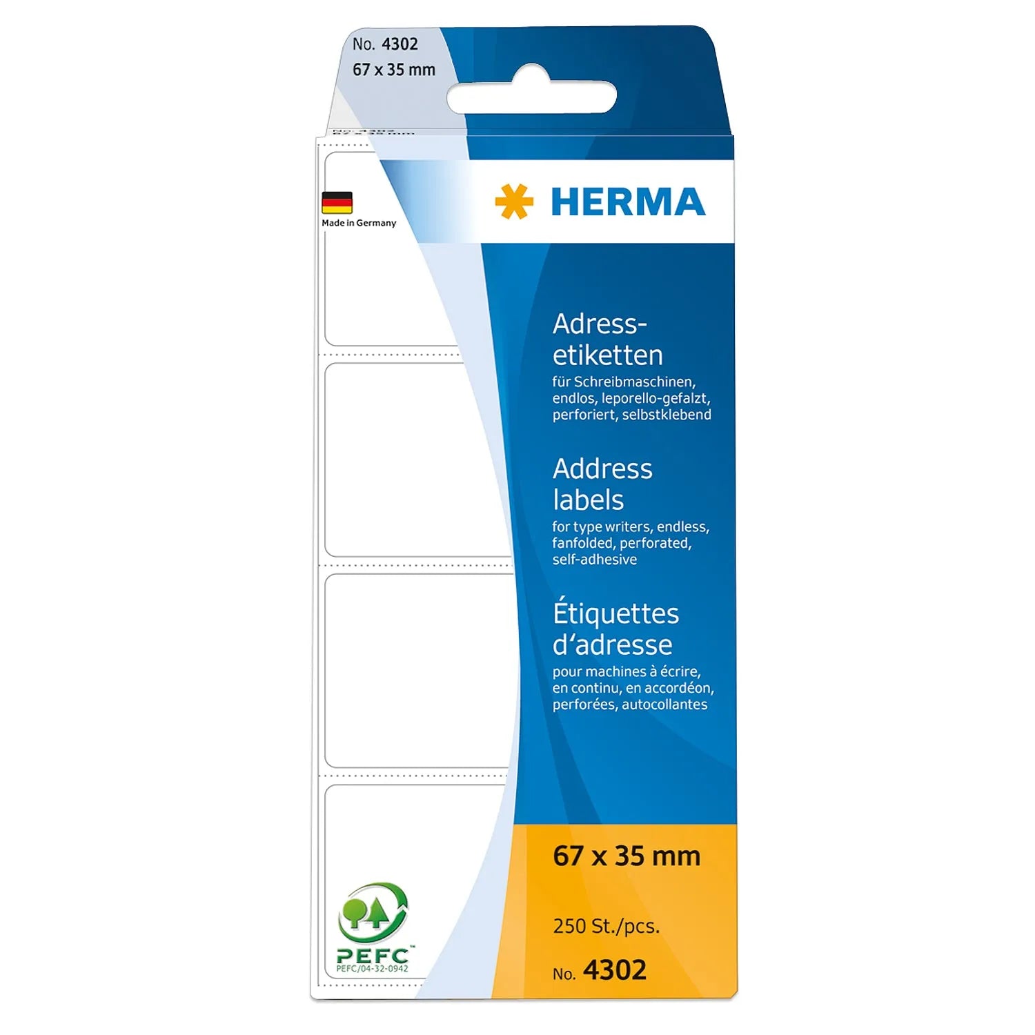 250 HERMA Adressetiketten 4302 weiß