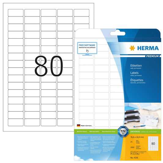 2.000 HERMA Etiketten 4336 weiß