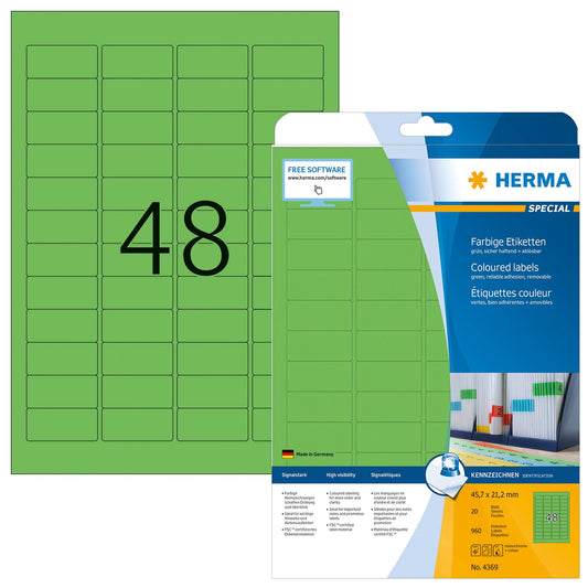 960 HERMA Etiketten 4369 grün