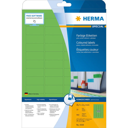 960 HERMA Etiketten 4369 grün