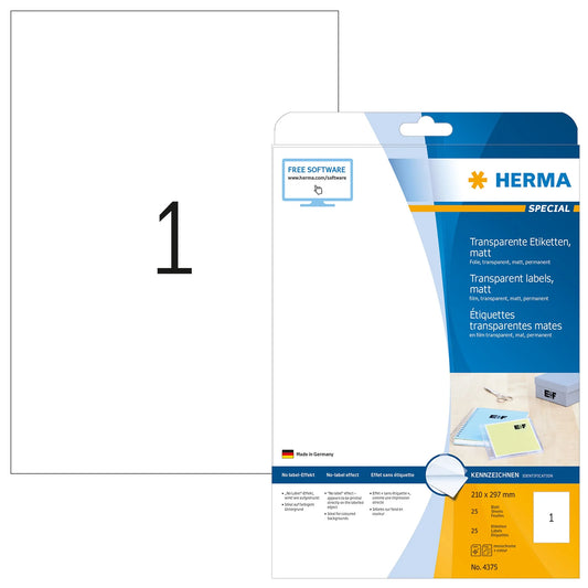 25 HERMA Folienetiketten 4375 transparent