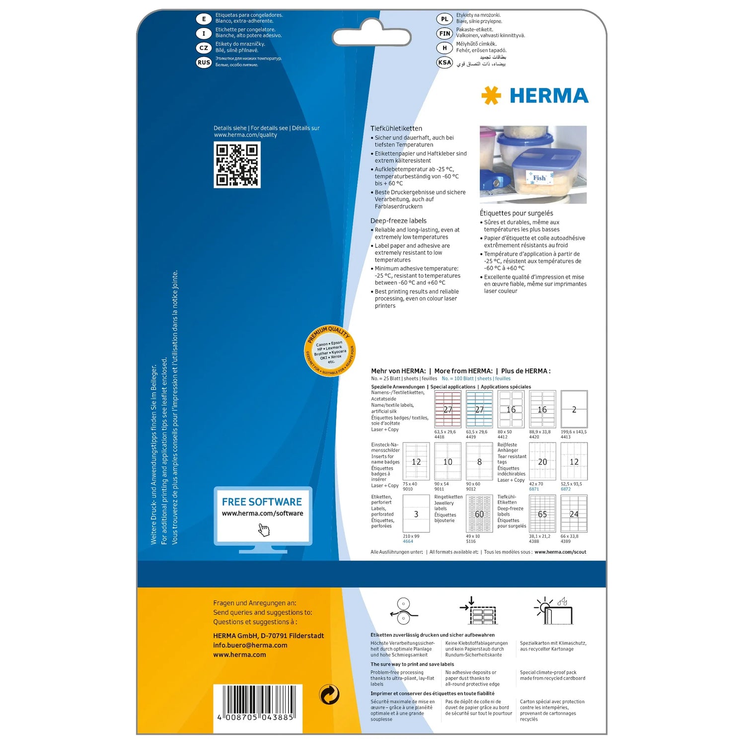 1.625 HERMA SPECIAL Tiefkühletiketten 4388 weiß