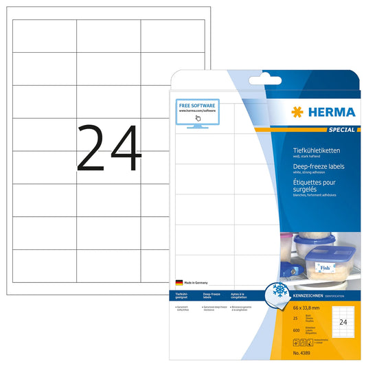 600 HERMA SPECIAL Tiefkühletiketten 4389 weiß