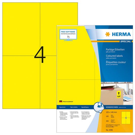 400 HERMA Etiketten 4396 gelb
