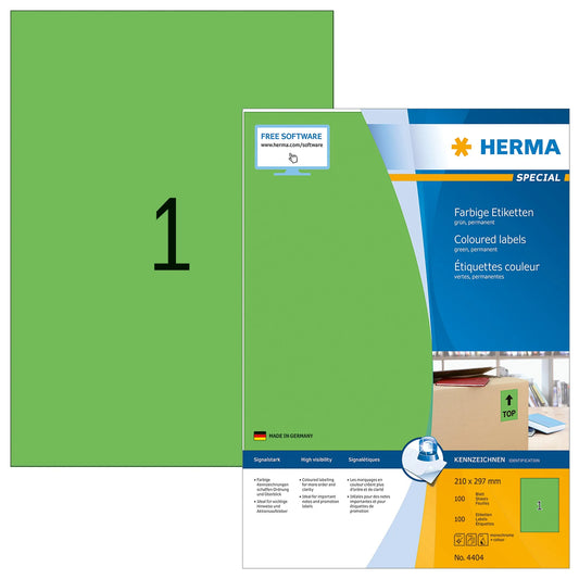 100 HERMA Etiketten 4404 grün
