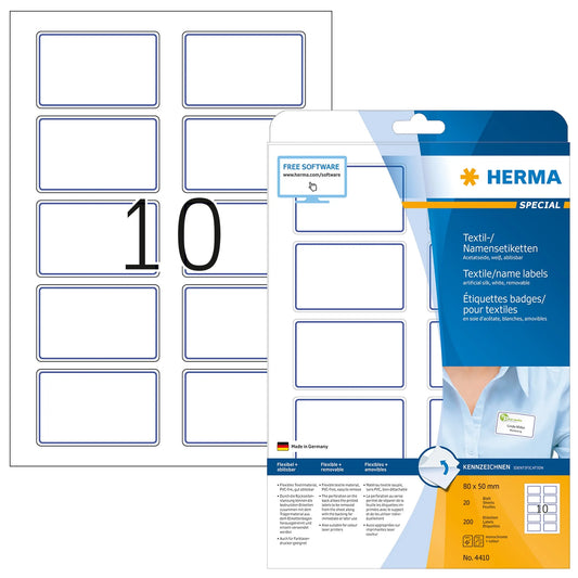 200 HERMA Namensetiketten 4410 weiß