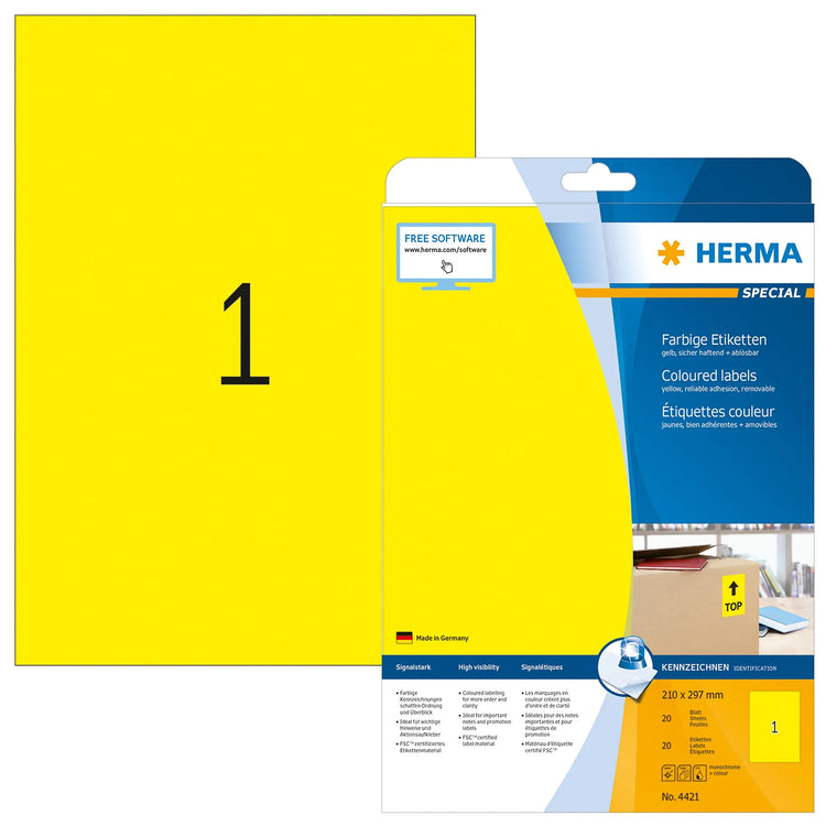 20 HERMA Etiketten 4421 gelb